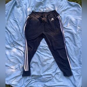 ADIDAS tapered-cuff jogger pant, BLACK, ADULT WOMEN’s size LARGE